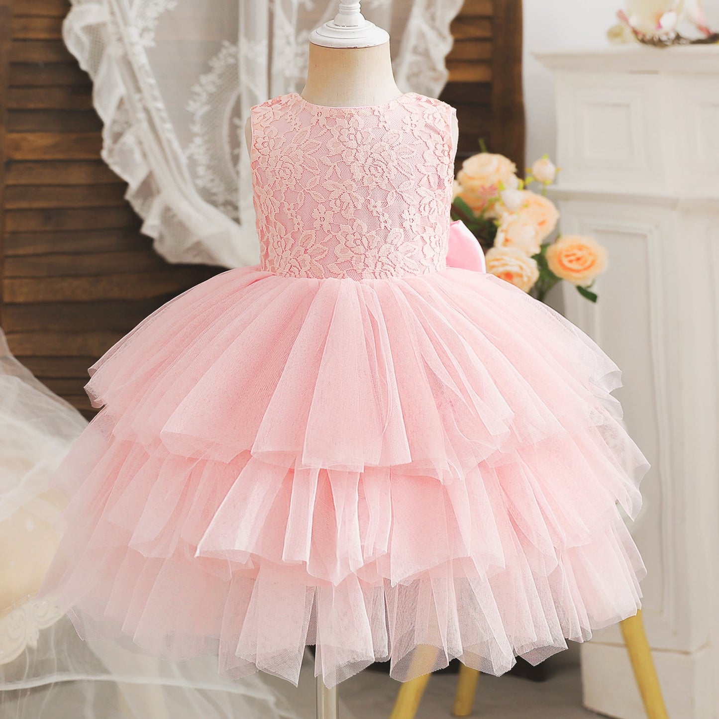 Lovebay Christening Lace Flower Baby Girl Dress Princess Formal Prom Tutu Ball  Gown Rose red 12-24 Months - Walmart.com
